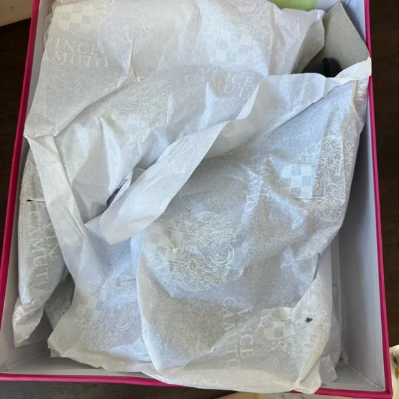 Vince Camuto Black Ankle Boots with Gold Buckle - Picture 10 of 10